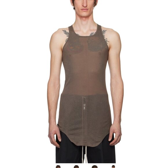 Rick Owens larry Tank Top - Dust - Picture 1 of 9